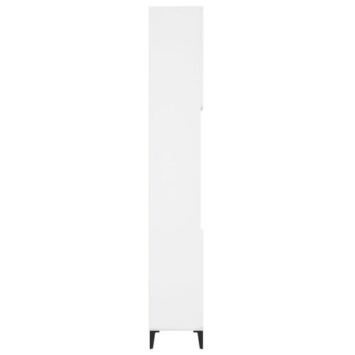 Badeværelsesskab 30x30x190 cm konstrueret træ hvid