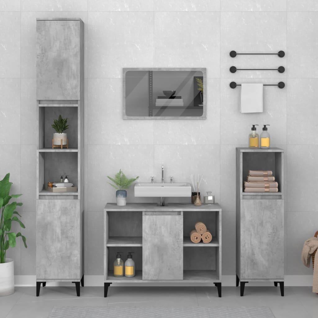 Underskab til håndvask 80x33x60 cm konstrueret træ betongrå