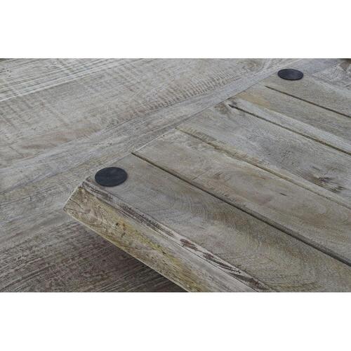 Sofabord Sort Natur Træ Metal 120 x 120 x 55 cm