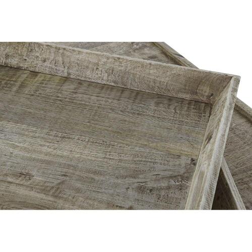 Sofabord Sort Natur Træ Metal 120 x 120 x 55 cm