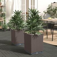 Plantekasser 2 stk. 30x30x37 cm polypropylen brun