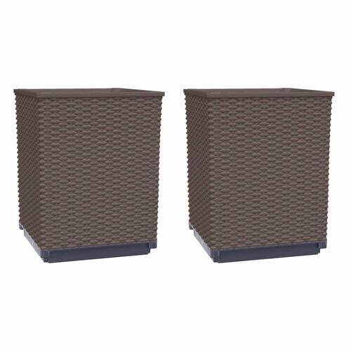 Plantekasser 2 stk. 30x30x37 cm polypropylen brun