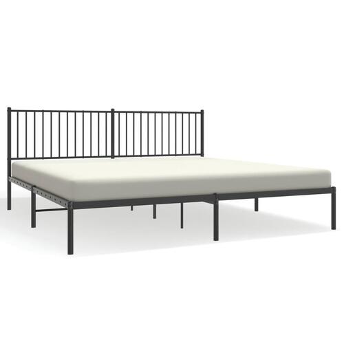 Sengeramme med sengegavl 200x200 cm metal sort