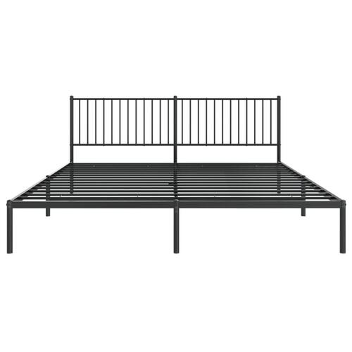 Sengeramme med sengegavl 200x200 cm metal sort