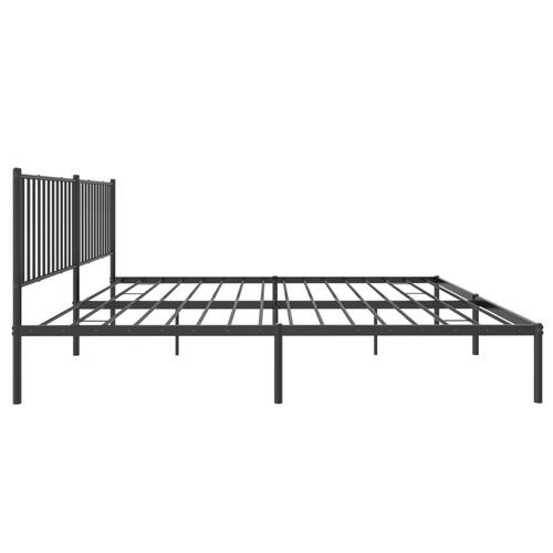 Sengeramme med sengegavl 200x200 cm metal sort
