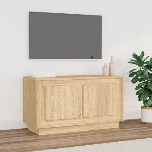 Tv-bord 80x35x45 cm konstrueret træ sonoma-eg