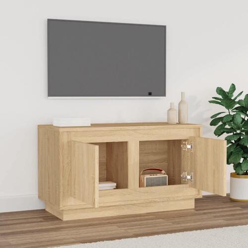 Tv-bord 80x35x45 cm konstrueret træ sonoma-eg