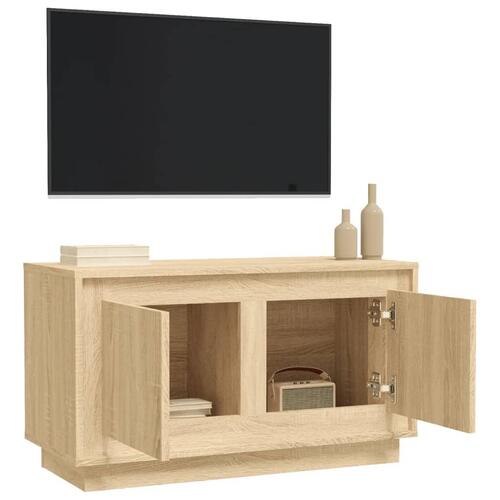 Tv-bord 80x35x45 cm konstrueret træ sonoma-eg