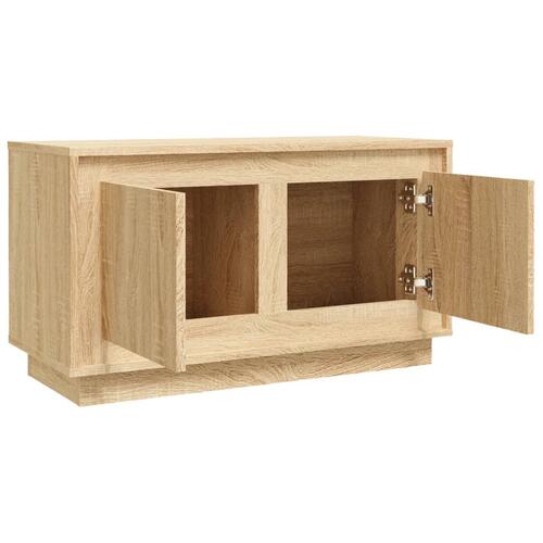 Tv-bord 80x35x45 cm konstrueret træ sonoma-eg