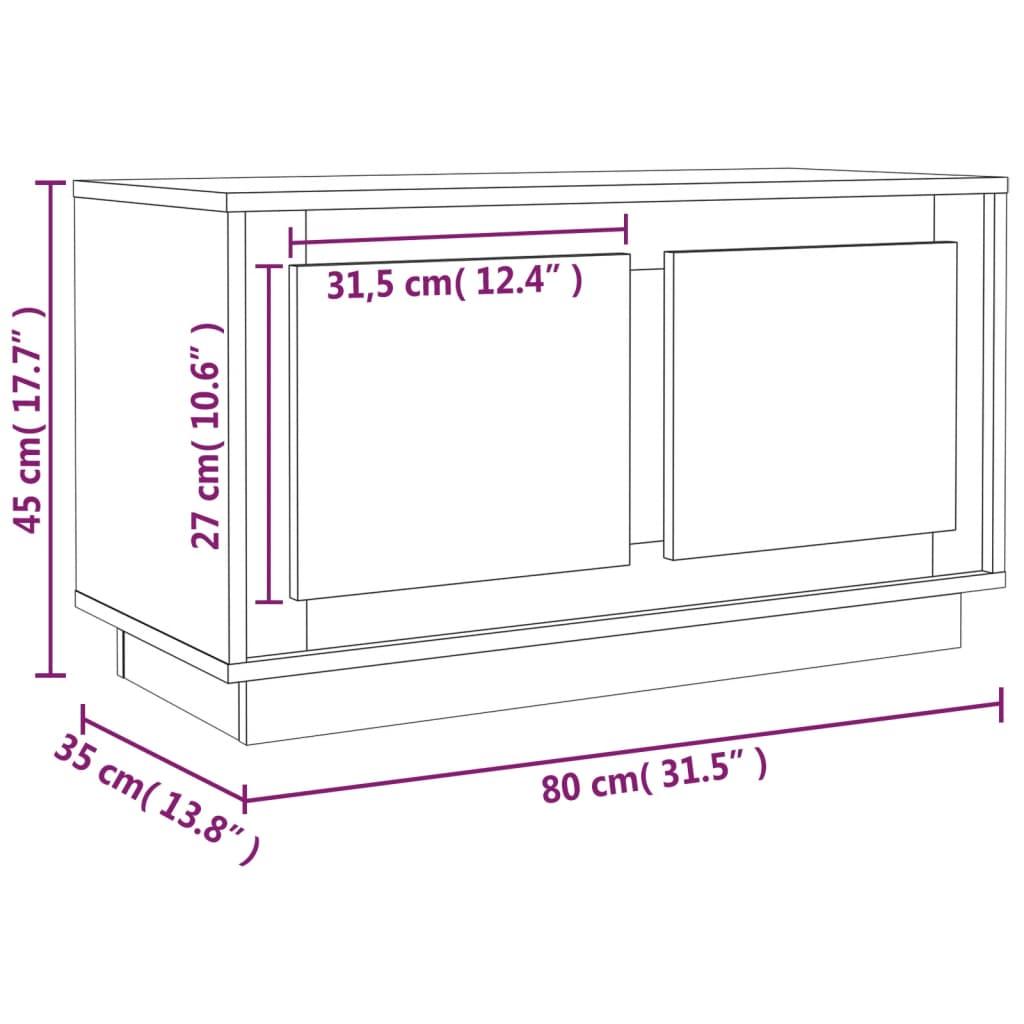 Tv-bord 80x35x45 cm konstrueret træ sonoma-eg