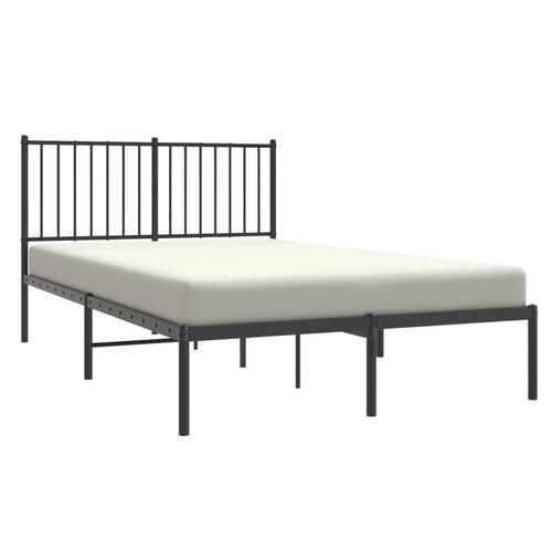 Sengeramme med sengegavl 120x190 cm metal sort
