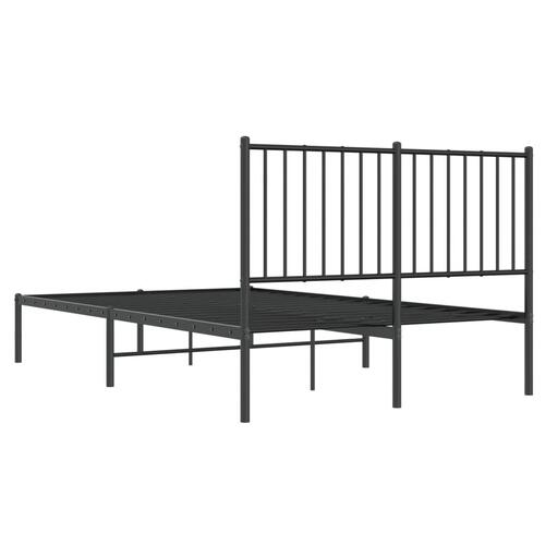 Sengeramme med sengegavl 120x190 cm metal sort