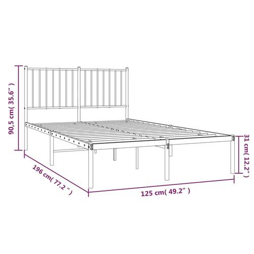 Sengeramme med sengegavl 120x190 cm metal sort