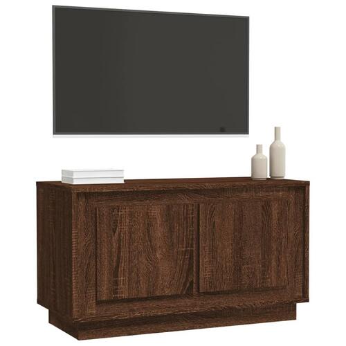 Tv-bord 80x35x45 cm konstrueret træ brun egetræsfarve