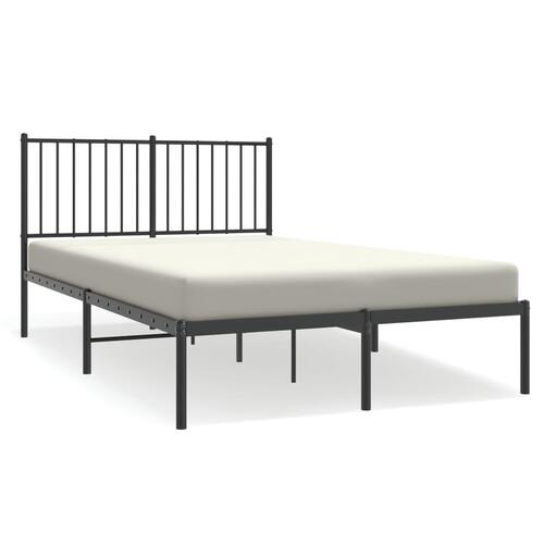 Sengeramme med sengegavl 140x200 cm metal sort
