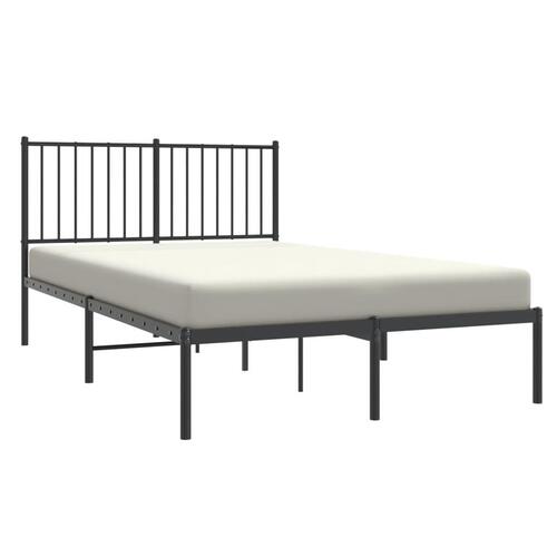 Sengeramme med sengegavl 140x200 cm metal sort