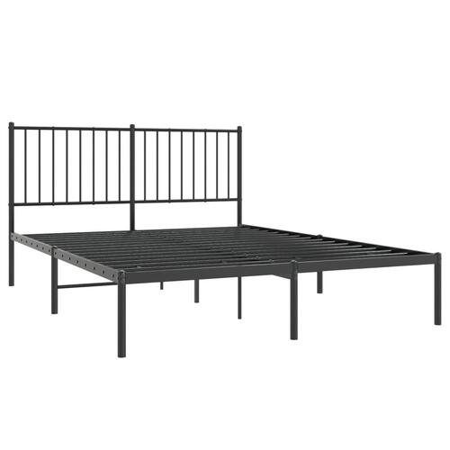 Sengeramme med sengegavl 140x200 cm metal sort