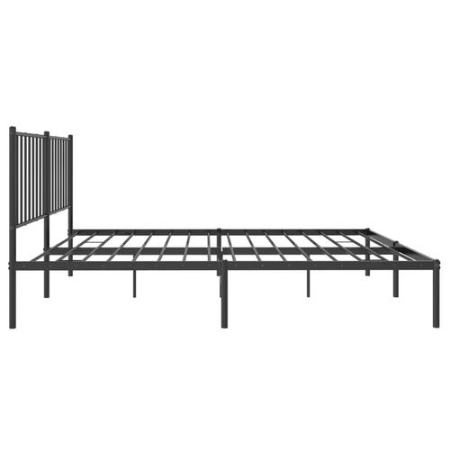 Sengeramme med sengegavl 140x200 cm metal sort