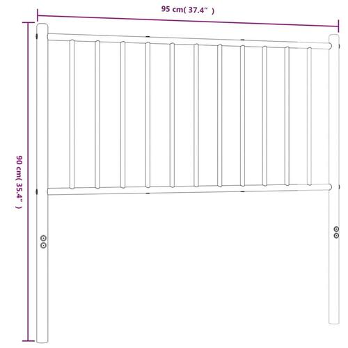 Sengegavl 90 cm metal sort