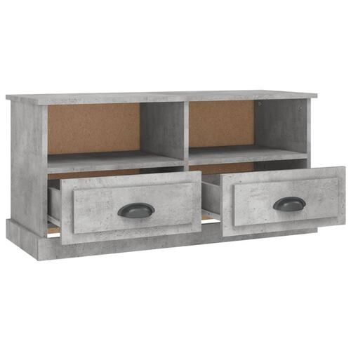 Tv-bord 93x35,5x45 cm konstrueret træ betongrå