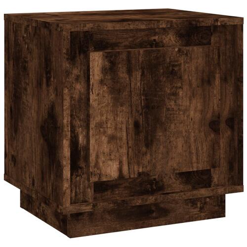 Sengebord 44x35x45 cm konstrueret træ røget egetræsfarve