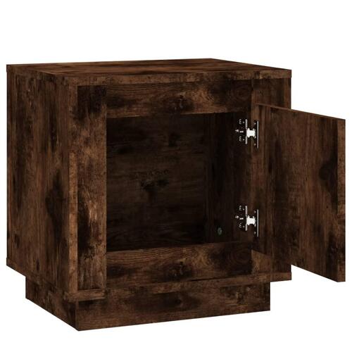 Sengebord 44x35x45 cm konstrueret træ røget egetræsfarve