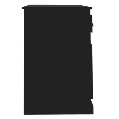 Skrivebord med skuffe 115x50x75 cm konstrueret træ sort