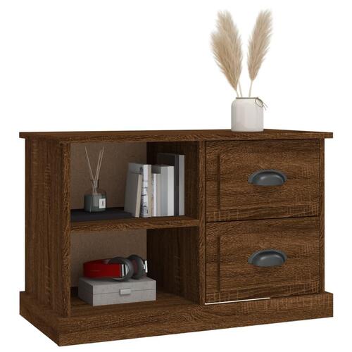 Tv-bord 73x35,5x47,5 cm konstrueret træ brun egetræsfarve
