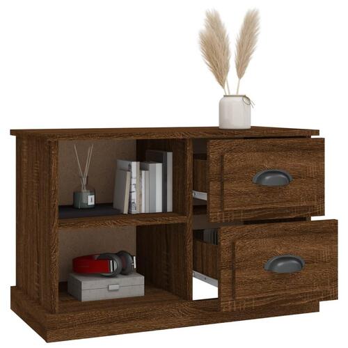 Tv-bord 73x35,5x47,5 cm konstrueret træ brun egetræsfarve