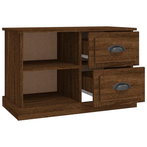 Tv-bord 73x35,5x47,5 cm konstrueret træ brun egetræsfarve