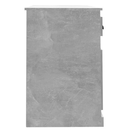 Skrivebord med skuffe 115x50x75 cm konstrueret træ betongrå