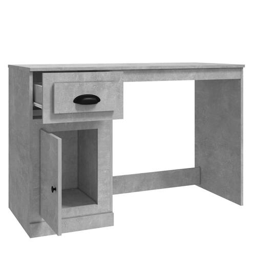 Skrivebord med skuffe 115x50x75 cm konstrueret træ betongrå
