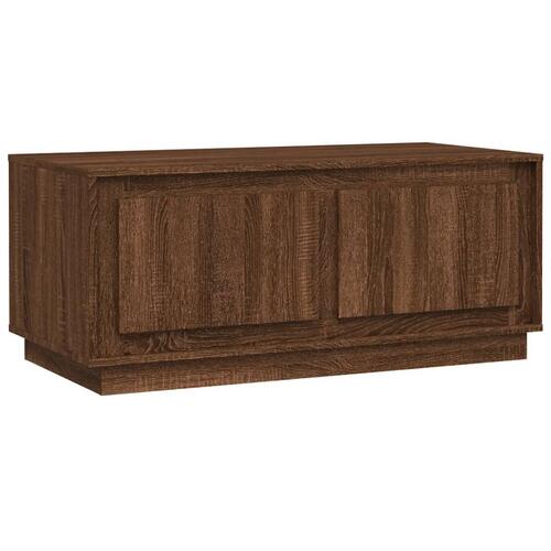 Sofabord 102x50x44 cm konstrueret træ brun egetræsfarve