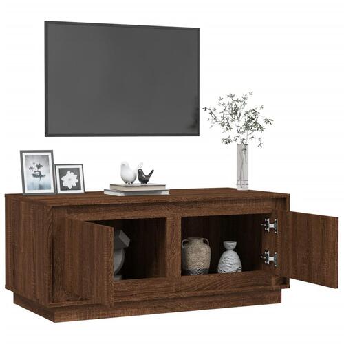 Sofabord 102x50x44 cm konstrueret træ brun egetræsfarve