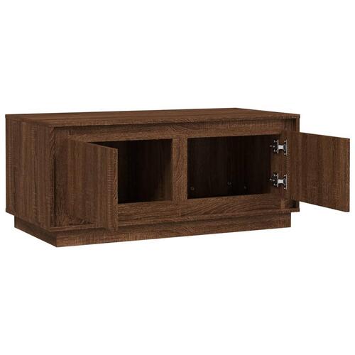 Sofabord 102x50x44 cm konstrueret træ brun egetræsfarve