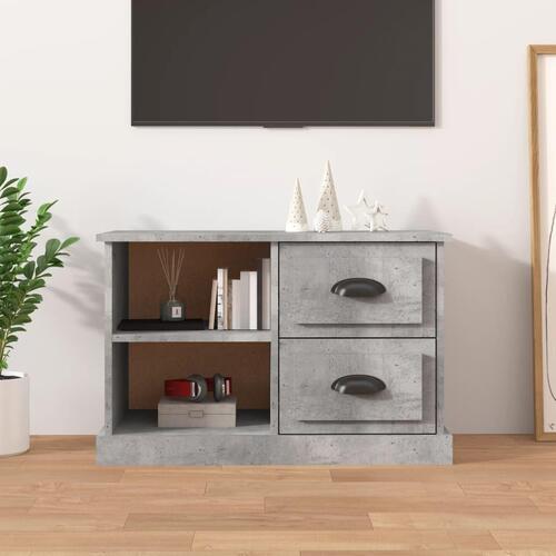 Tv-bord 73x35,5x47,5 cm konstrueret træ betongrå