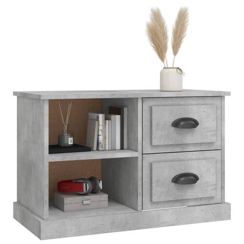 Tv-bord 73x35,5x47,5 cm konstrueret træ betongrå