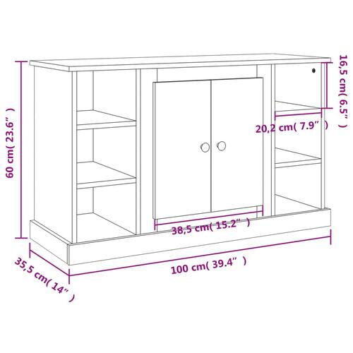 Skænk 100x35,5x60 cm konstrueret træ røget egetræsfarve