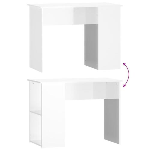 Skrivebord 100x55x75 cm konstrueret træ hvid højglans
