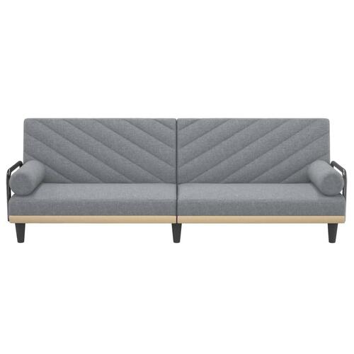 Sovesofa med armlæn stof lysegrå