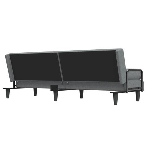 Sovesofa med armlæn stof lysegrå
