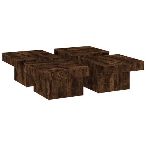 Sofabord 90 × 90 × 28 cm i konstrueret træ - røget egetræsfarve