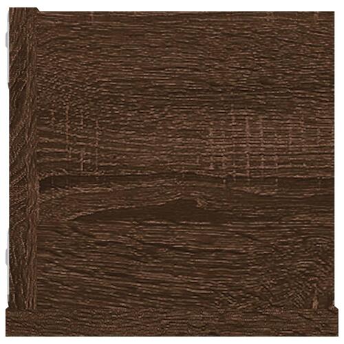 Væghylde til cd'er 100x18x18 cm konstrueret træ brunt eg