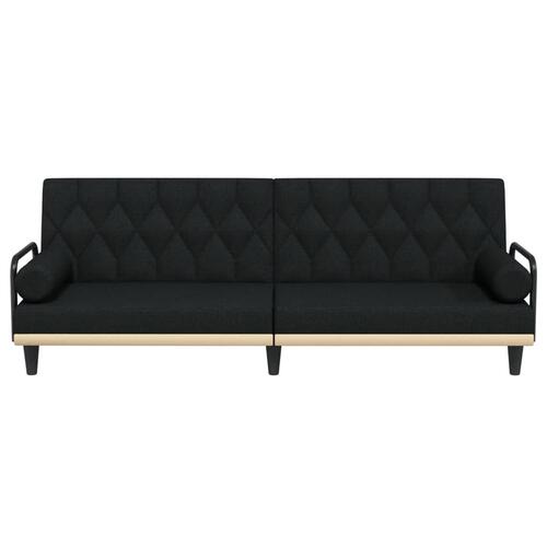 Sovesofa med armlæn stof sort