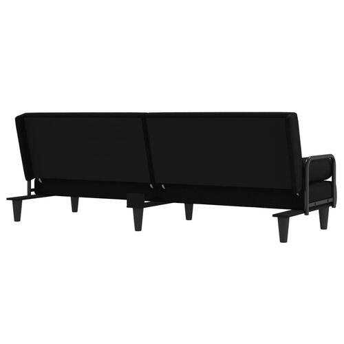 Sovesofa med armlæn stof sort