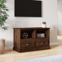 Tv-bord 80x35x50 cm konstrueret træ brun egetræsfarve