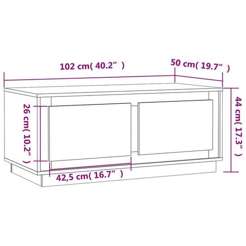 Sofabord 102x50x44 cm konstrueret træ sort