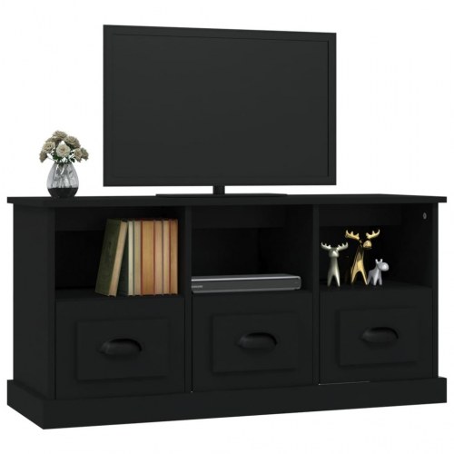 Tv-bord 100x35x50 cm konstrueret træ sort