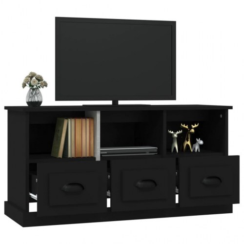 Tv-bord 100x35x50 cm konstrueret træ sort