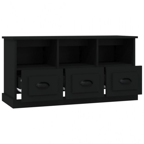 Tv-bord 100x35x50 cm konstrueret træ sort